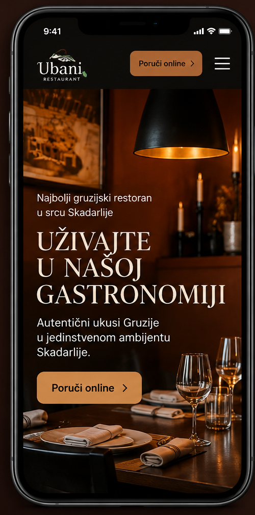 Demo prikaz mobilnog sajta za restoran